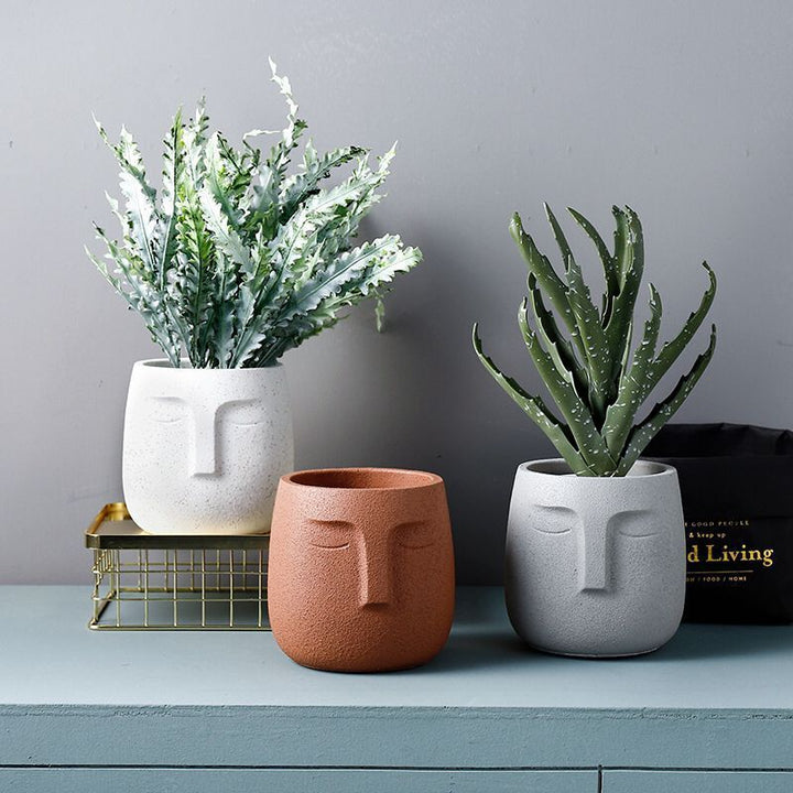 Aruba Ceramic Face Planters