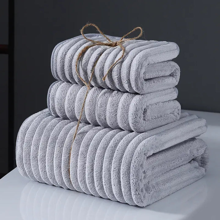 Chenille Ribbed Towel 3-Piece Set