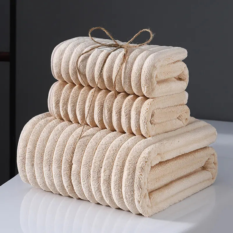 Chenille Ribbed Towel 3-Piece Set