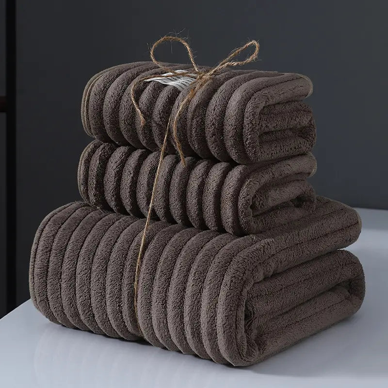 Chenille Ribbed Towel 3-Piece Set