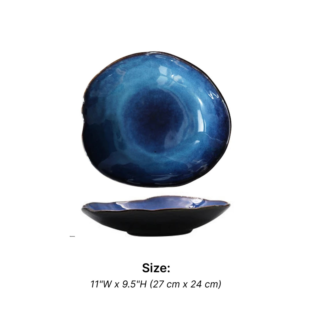 Midnight Ceramic Pool Plates