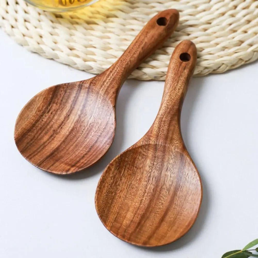 Elmwood Teak Spoon, Set of 2