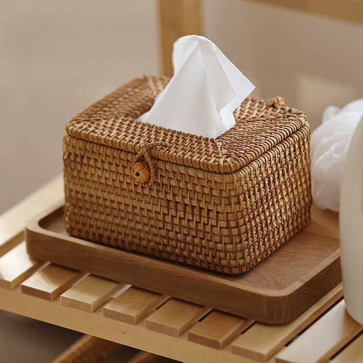 Emly Rattan Tissue Box