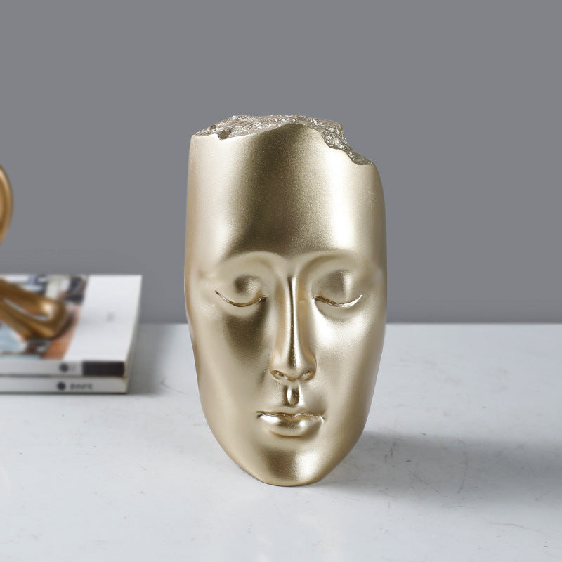 Gold Fragment Face Sculpture