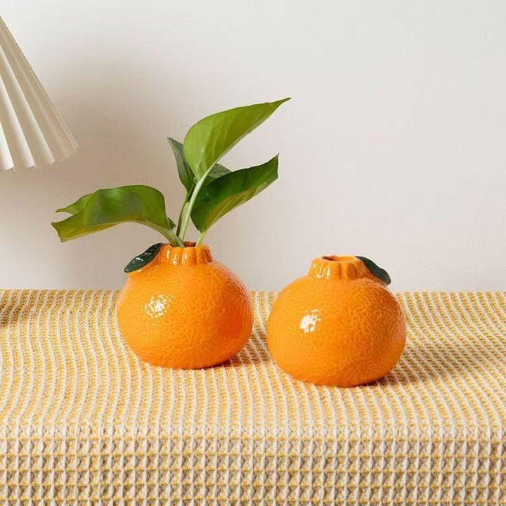 Soleil Ceramic Orange Planter