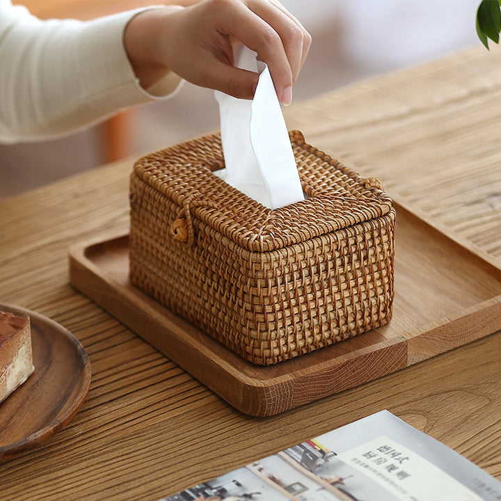 Emly Rattan Tissue Box