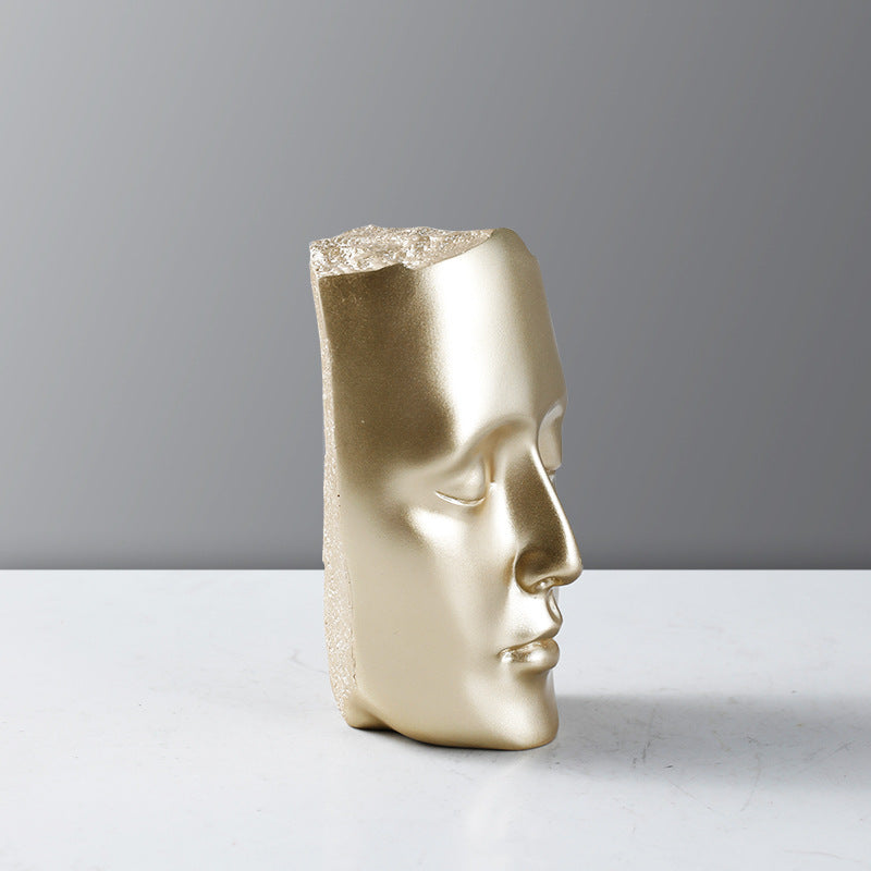 Gold Fragment Face Sculpture
