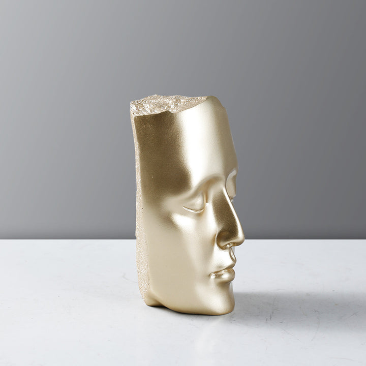 Gold Fragment Face Sculpture