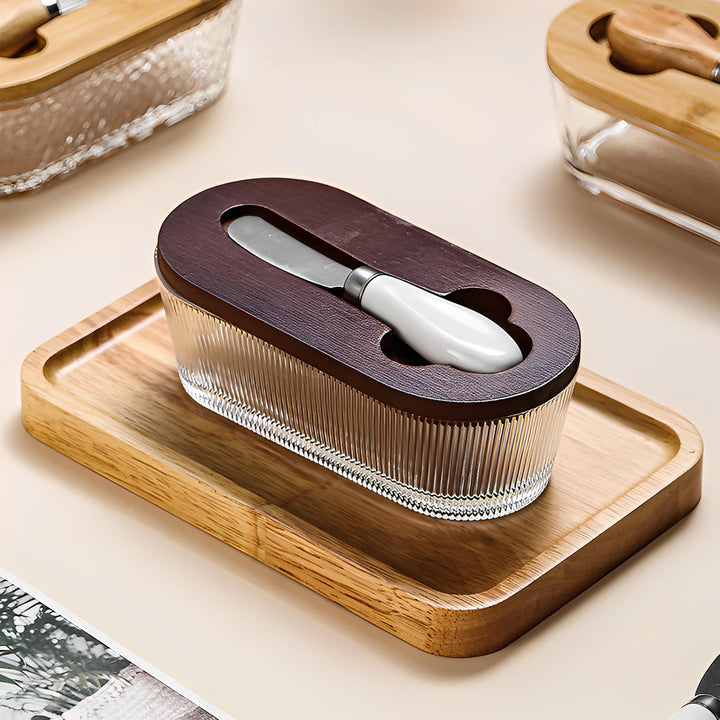 Wells Glass Butter Dish