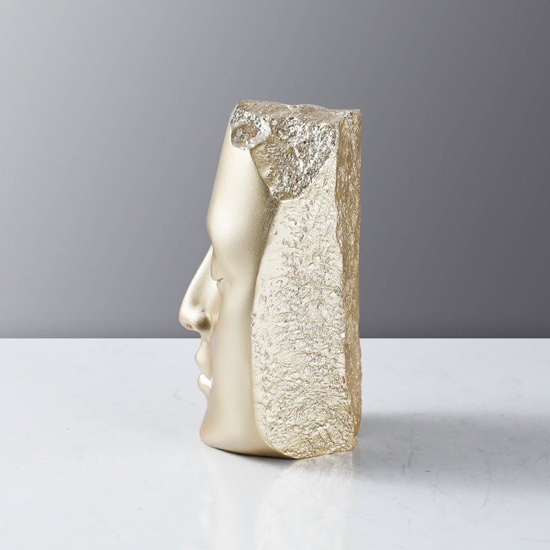 Gold Fragment Face Sculpture