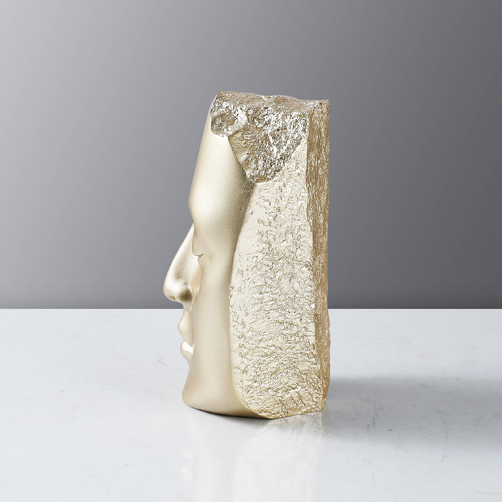 Gold Fragment Face Sculpture