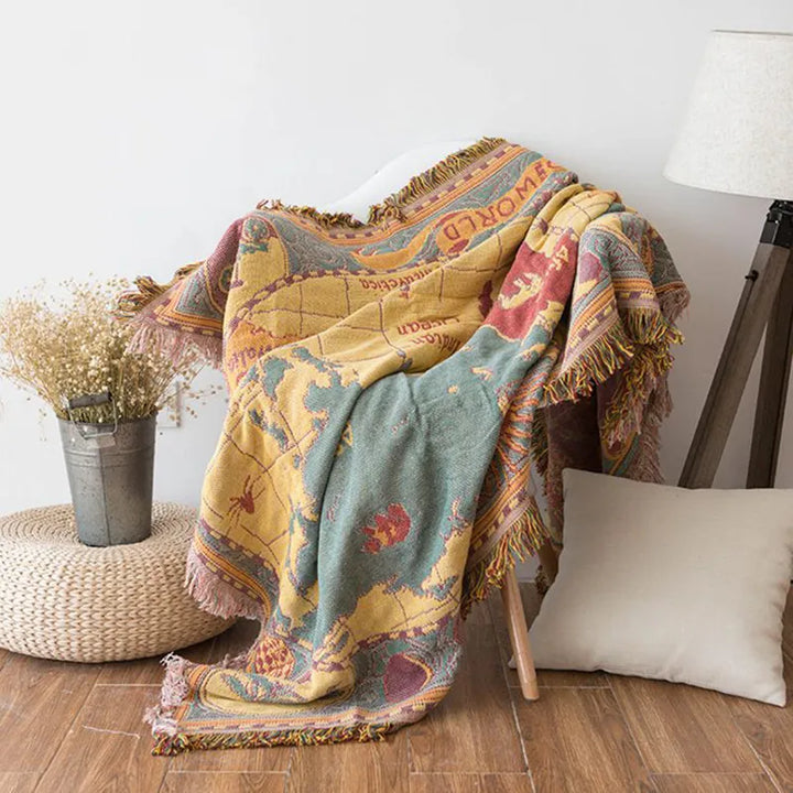 Explorer's Map Throw Blanket