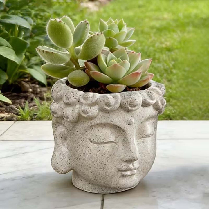 Satori Buddha Resin Planter