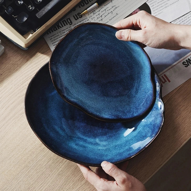 Midnight Ceramic Pool Plates