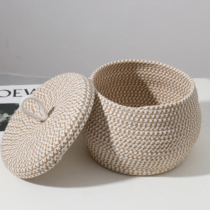 Loom Woven Spiral Basket