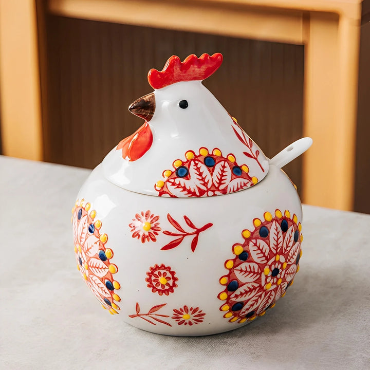 Tuscan Ceramic Rooster Jar