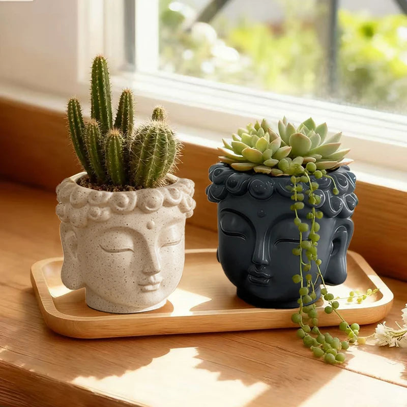 Satori Buddha Resin Planter