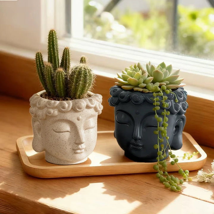 Satori Buddha Resin Planter