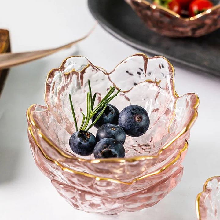 Rosélin Glass Petal Bowls