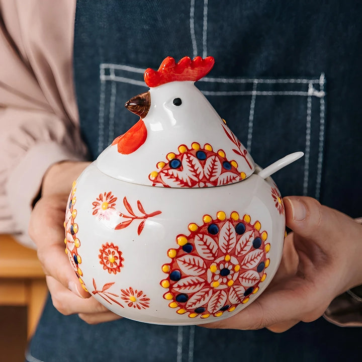 Tuscan Ceramic Rooster Jar