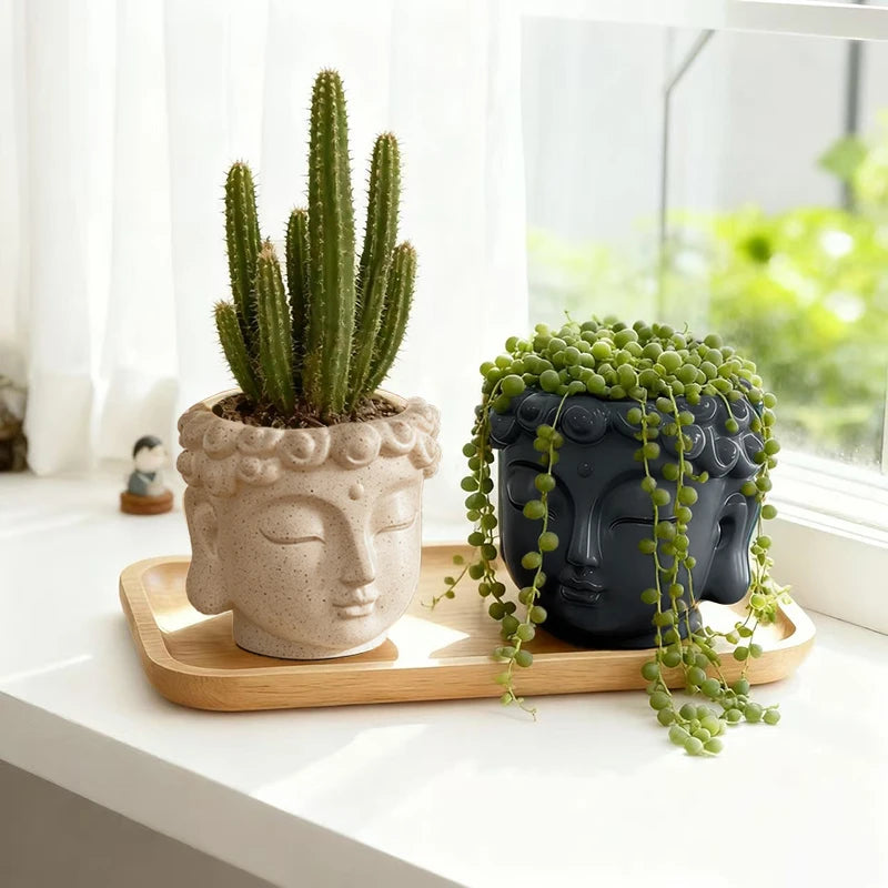 Satori Buddha Resin Planter
