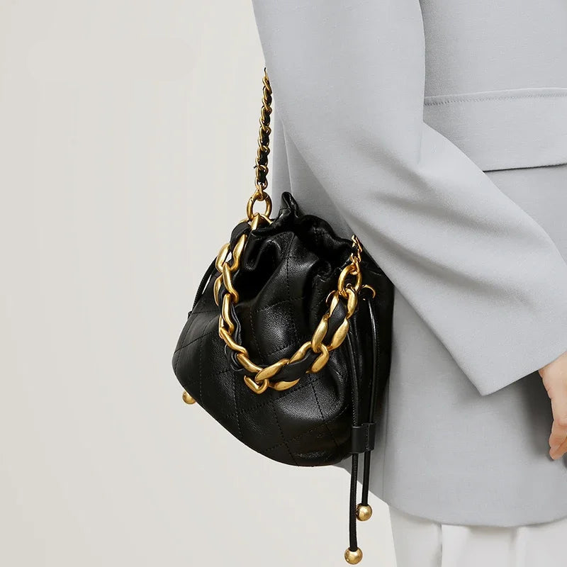 Noir Gold Chain Pouch