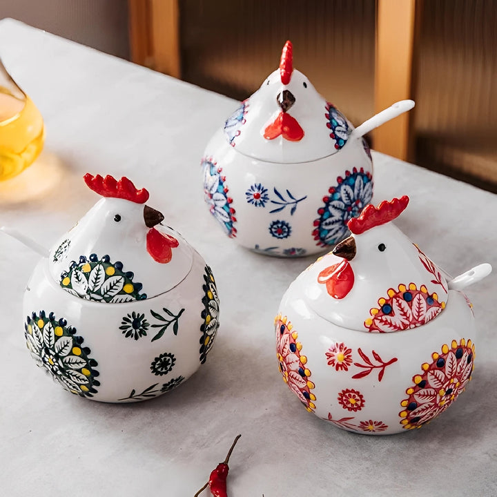 Tuscan Ceramic Rooster Jar