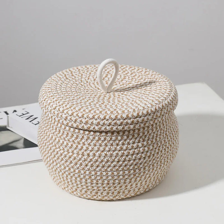 Loom Woven Spiral Basket