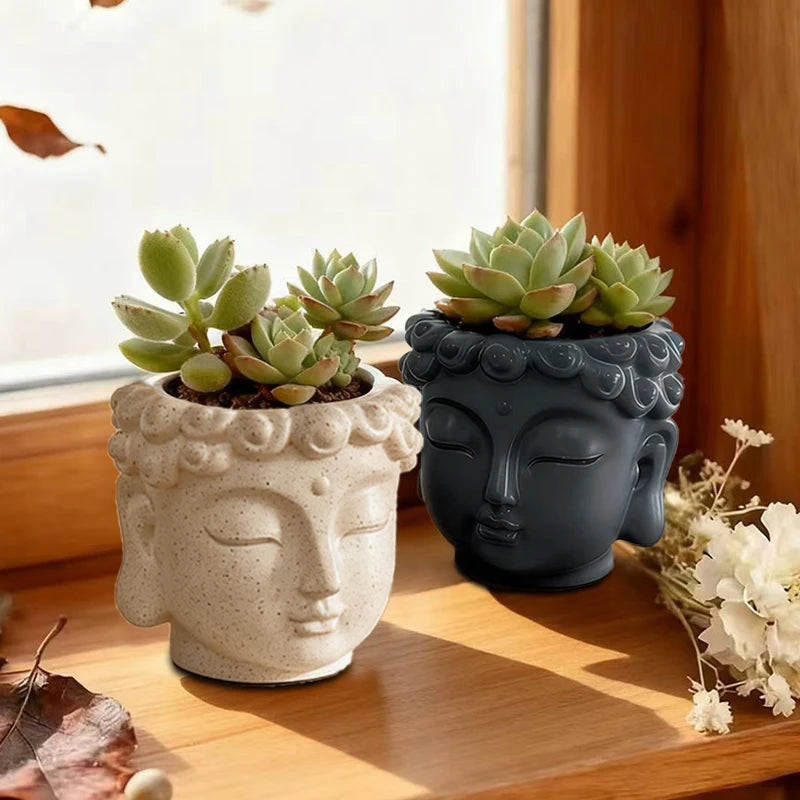 Satori Buddha Resin Planter