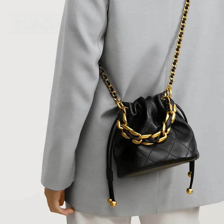 Noir Gold Chain Pouch