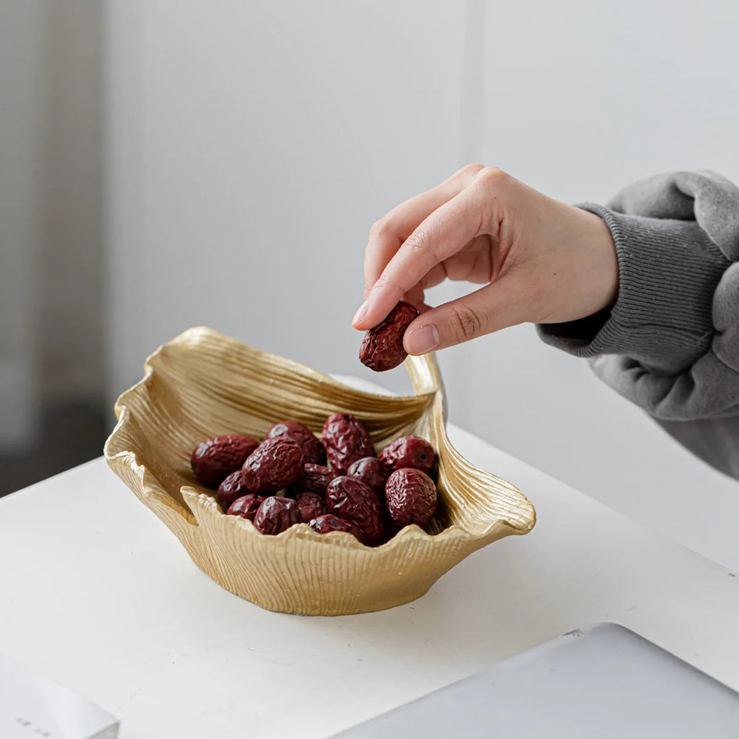 Golden Ginkgo Leaf Bowl