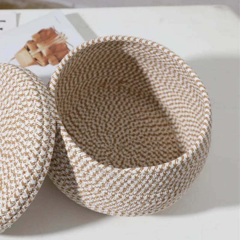 Loom Woven Spiral Basket