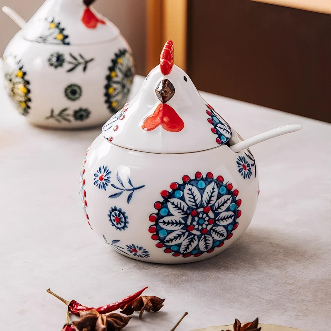 Tuscan Ceramic Rooster Jar