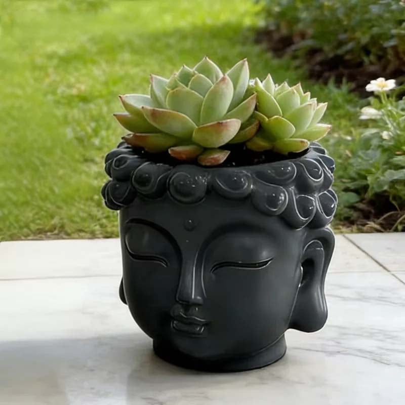 Satori Buddha Resin Planter