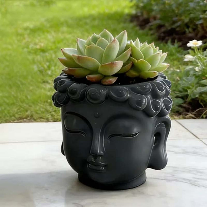 Satori Buddha Resin Planter