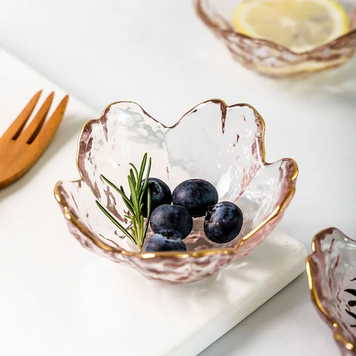 Rosélin Glass Petal Bowls
