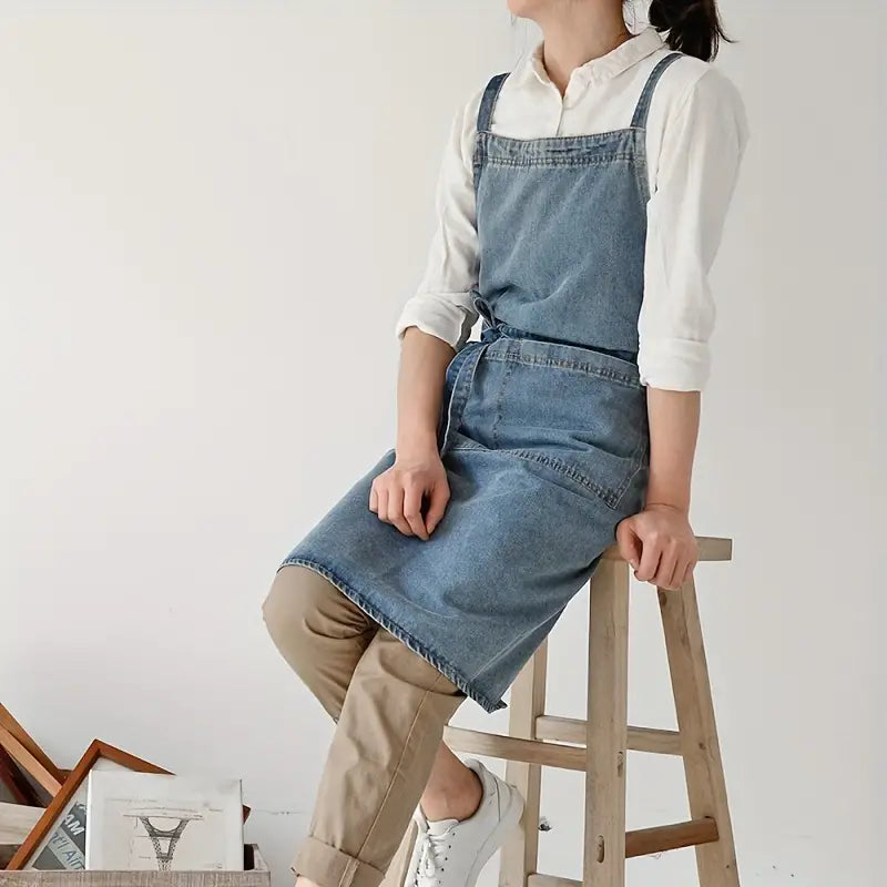 Crane Blue Denim Apron