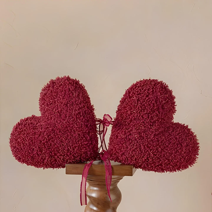 Crimson Bond Heart Pillows