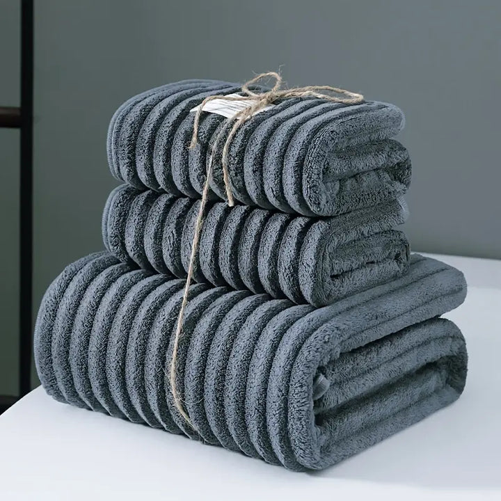 Chenille Ribbed Towel 3-Piece Set