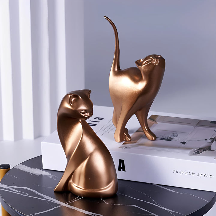 Suri Bronze Cat Figurines