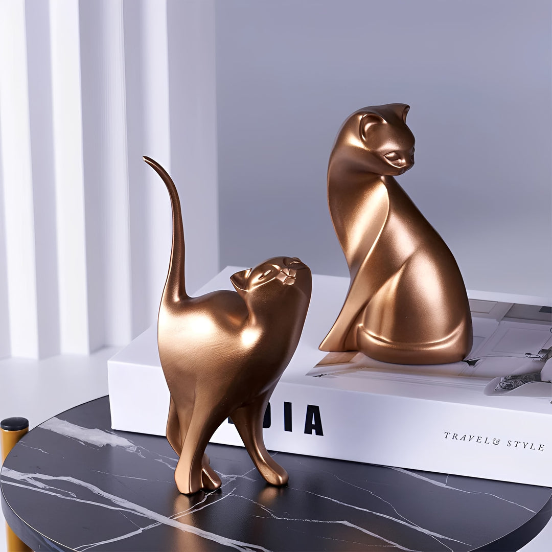 Suri Bronze Cat Figurines
