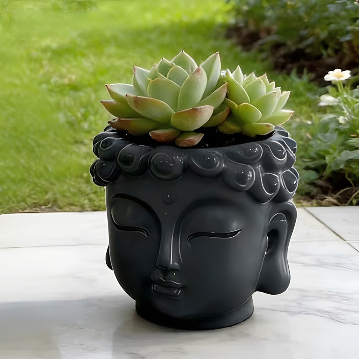 Satori Buddha Resin Planter